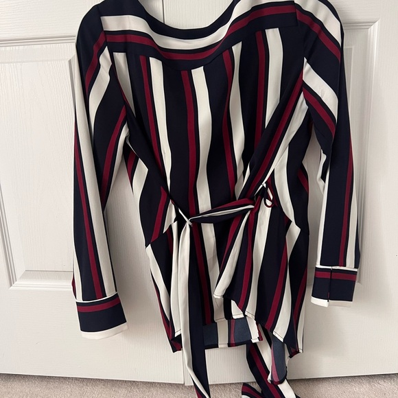 Stripe Blouse wrap top - Picture 2 of 4